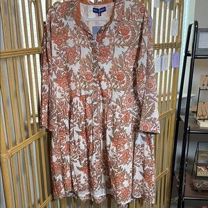 Ro’s Garden Leticia Floral cotton Button-Up Dress